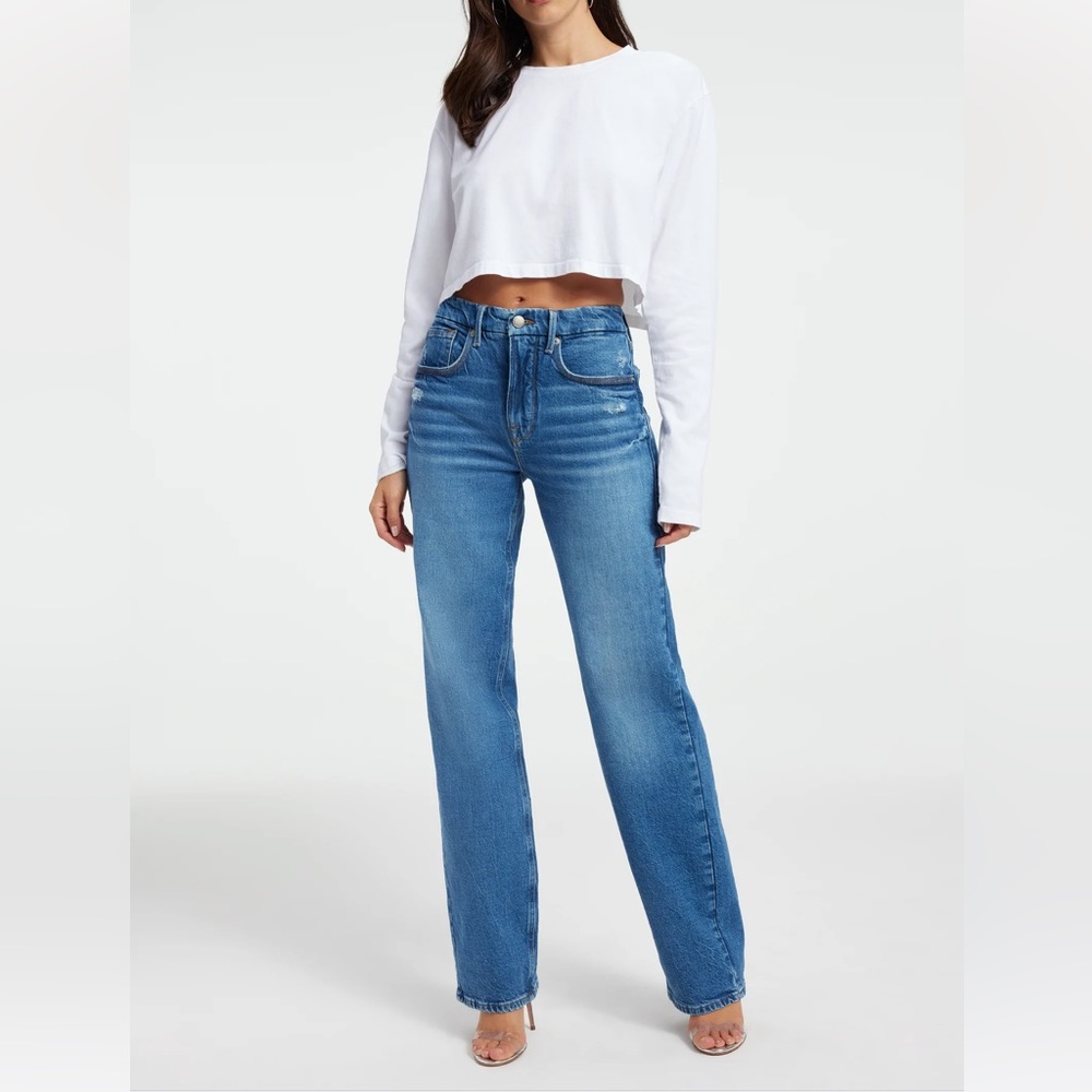 Good American Good ‘90s Relaxed Straight Leg Denim Jean